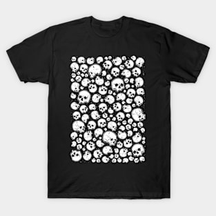 Skulls Attack, Skull Pattern, Halloween, Horror, Creepy Design Sticker T-Shirt